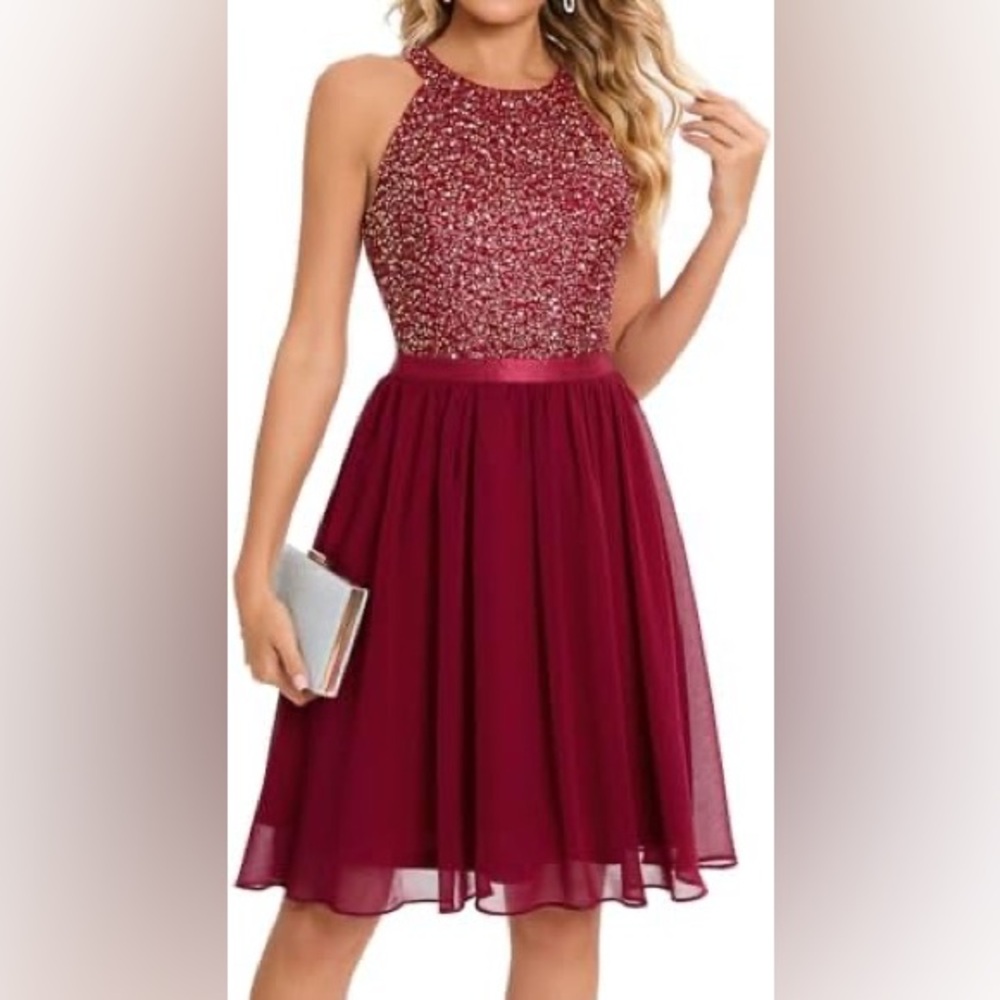 Dressystar Red Sequin Dress Size L